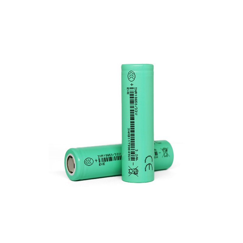 Side view of 3200mAh 10A Li-ion 18650 Cell with label
