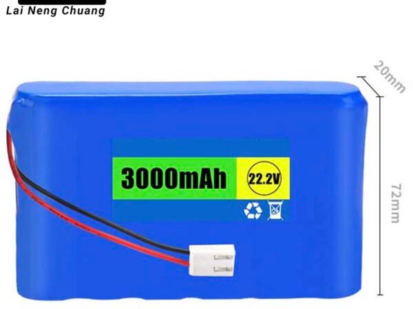 22.2V 3Ah 6S1P 18650 Li-ion battery pack for high efficiency power applications