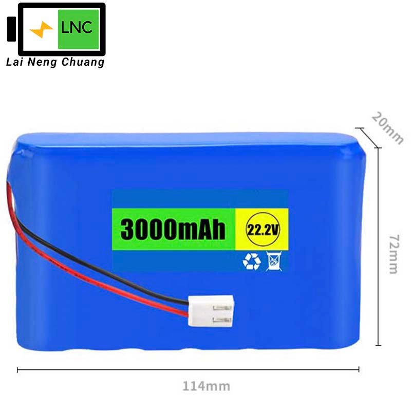 22.2V 3Ah 6S1P 18650 Li-ion battery pack for high efficiency power applications