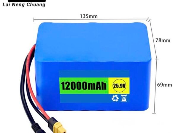 High capacity 25.9V 12Ah 7S4P 18650 Li-ion rechargeable battery for tools, electronics, and AGV applications