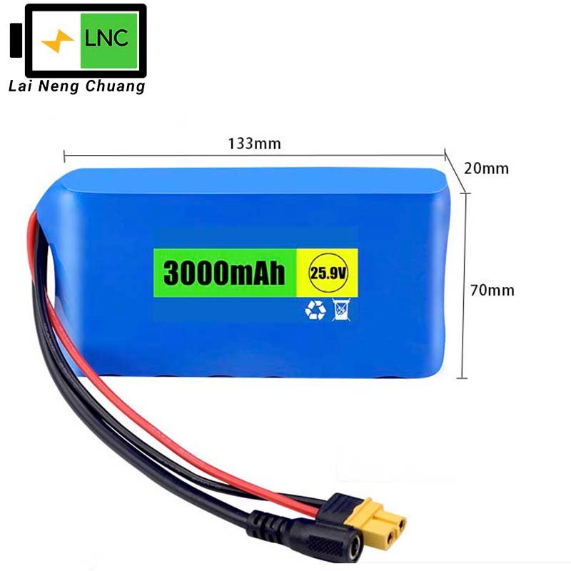 25.9V 3Ah 7S1P 18650 Li-ion battery pack high performance rechargeable battery