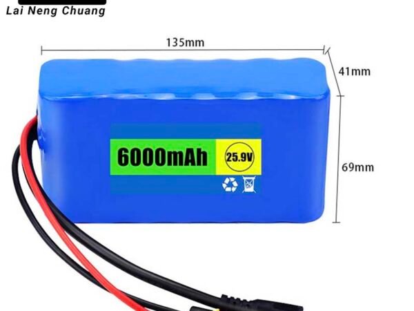 High capacity 25.9V 6Ah 7S2P 18650 Li-ion rechargeable battery for tools and electronics