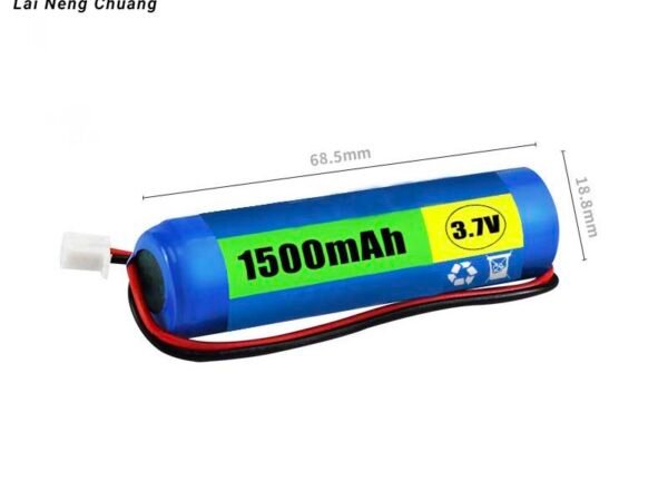 3.7V 1.5Ah 18650 Li-ion battery for small electronic devices.