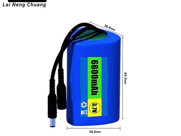 3.7V 18650 Li-ion Battery Pack 6.6Ah 1S2P Rechargeable with Protection Circuit