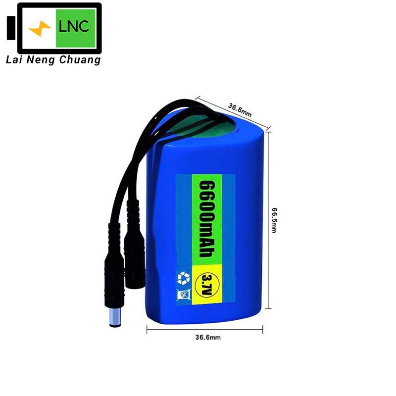 3.7V 18650 Li-ion Battery Pack 6.6Ah 1S2P Rechargeable with Protection Circuit