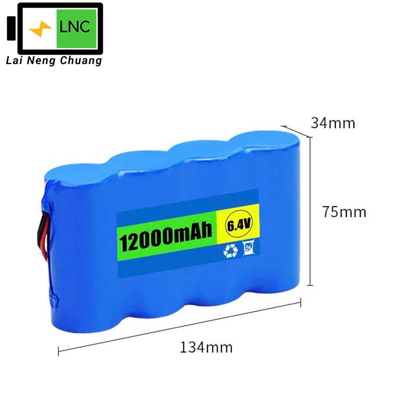 2S2P 6.4V 12000mAh 32700 LiFePO4 battery pack, 12Ah rechargeable lithium iron phosphate battery for solar lawn lights and water pumps.