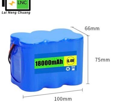 6.4V 18Ah LiFePO4 32700 lithium battery pack for emergency LED lights and solar lamps.