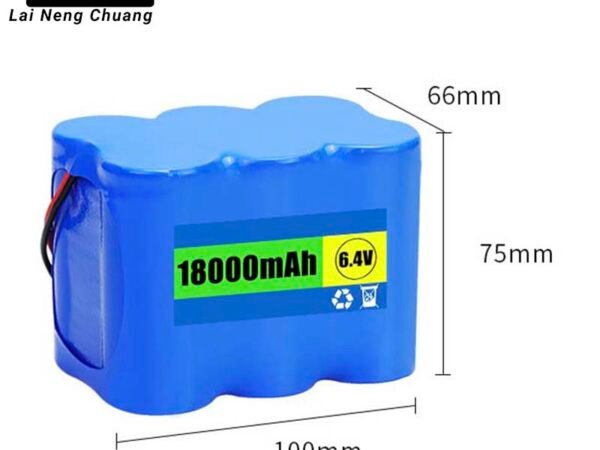 6.4V 18Ah LiFePO4 32700 lithium battery pack for emergency LED lights and solar lamps.