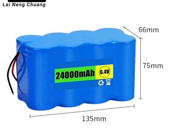 32700 6.4V 24Ah LiFePO4 battery pack with safe design for solar street light applications.