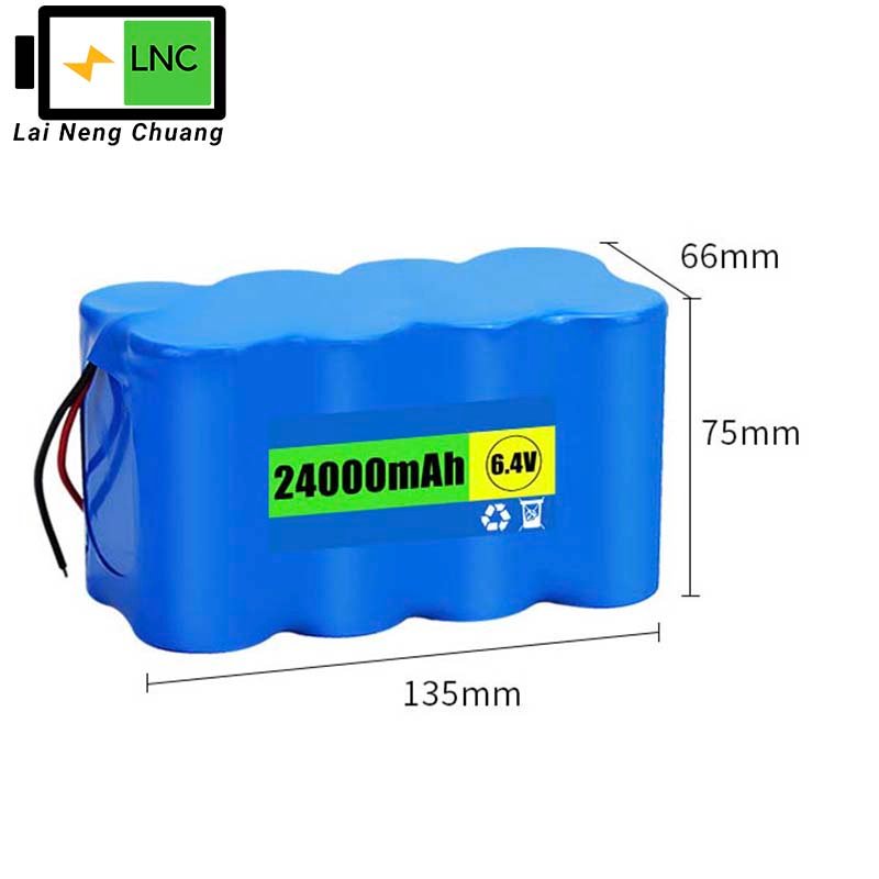 32700 6.4V 24Ah LiFePO4 battery pack with safe design for solar street light applications.
