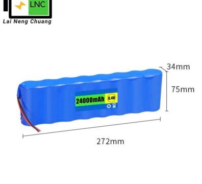 2S 6.4V 24Ah LiFePO4 lithium-ion battery pack made with 32700 cells.”
