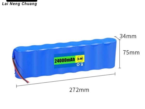 2S 6.4V 24Ah LiFePO4 lithium-ion battery pack made with 32700 cells.”