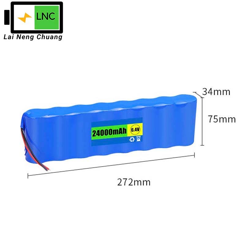 2S 6.4V 24Ah LiFePO4 lithium-ion battery pack made with 32700 cells.”