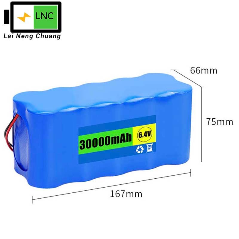 Customized 6.4V 30Ah LiFePO4 lithium iron phosphate battery pack for high-capacity rechargeable applications.