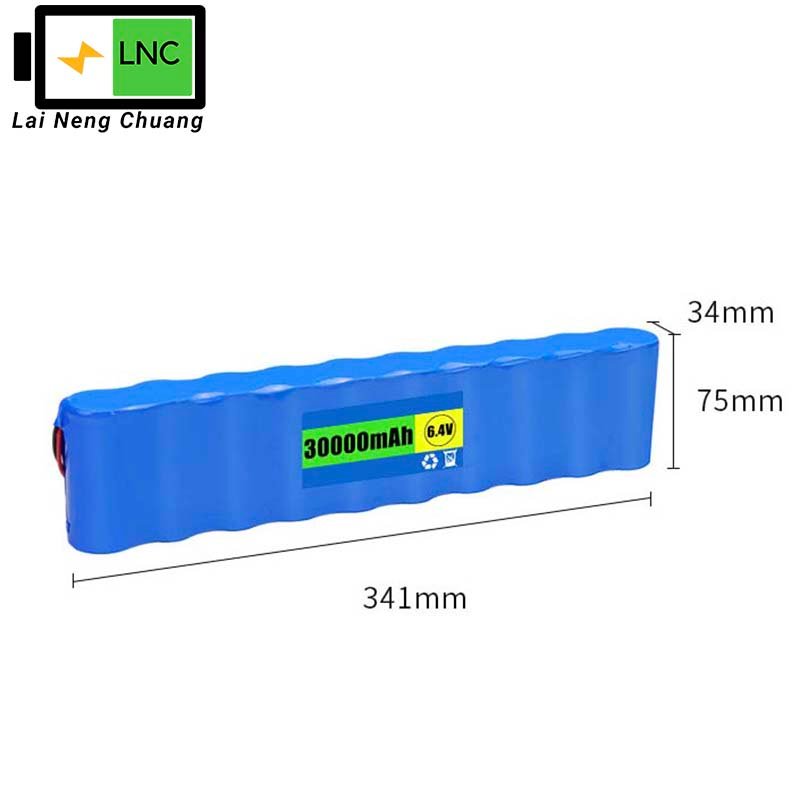 Customized 6.4V 30Ah LiFePO4 rechargeable lithium battery pack for high-capacity energy storage.