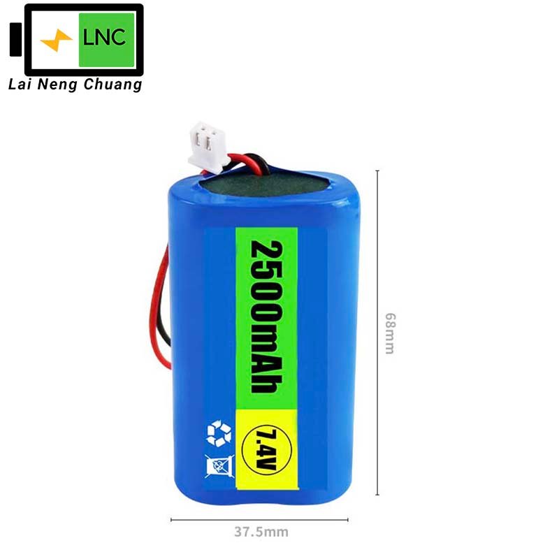 7.4V 18650 Li-ion Battery Pack 2.5Ah 2S1P Rechargeable