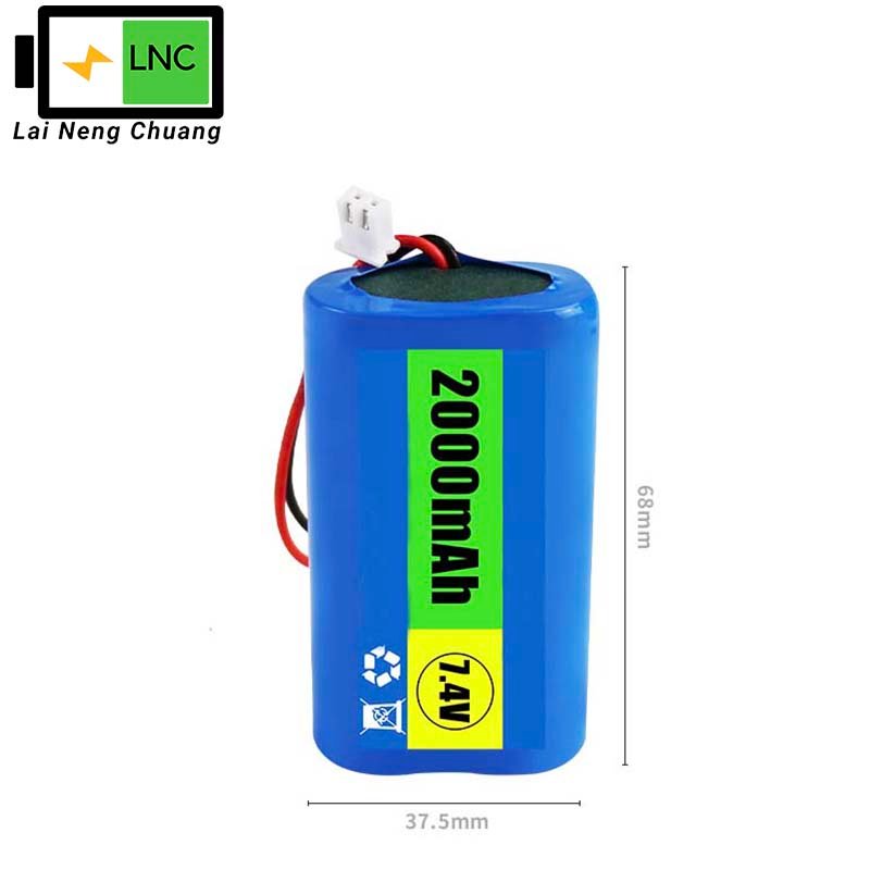 7.4V 2Ah 18650 Li-ion Battery Pack 2S1P Rechargeable