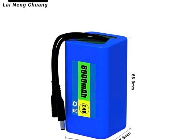 7.4V 18650 Li-ion Battery Pack 6Ah 2S2P Rechargeable