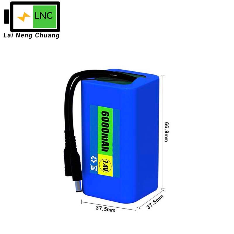 7.4V 18650 Li-ion Battery Pack 6Ah 2S2P Rechargeable