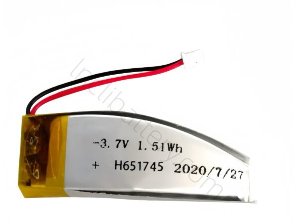 3.7V 400mAh 651745 angled curved LiPo battery for wireless microphones