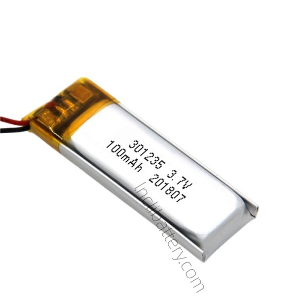 3.7V 100mAh 301235 lithium polymer battery for mini Bluetooth devices