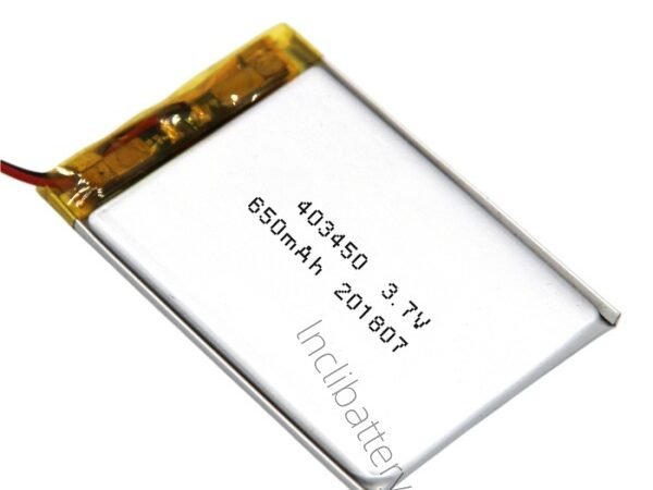 403450 3.7V 650mAh LiPo battery for wearable electronics and portable devices