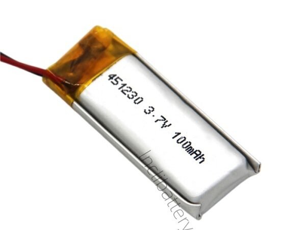 451230 3.7V 100mAh ultra small LiPo battery for wearable and compact electronics