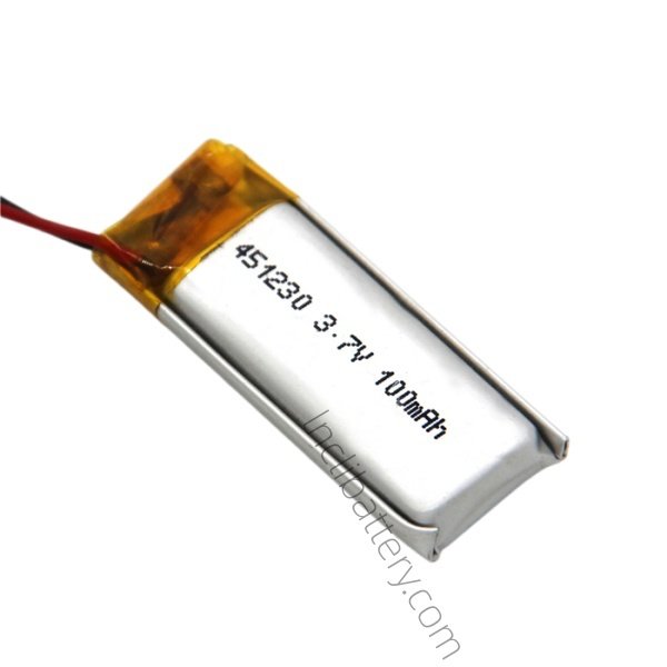 451230 3.7V 100mAh ultra small LiPo battery for wearable and compact electronics