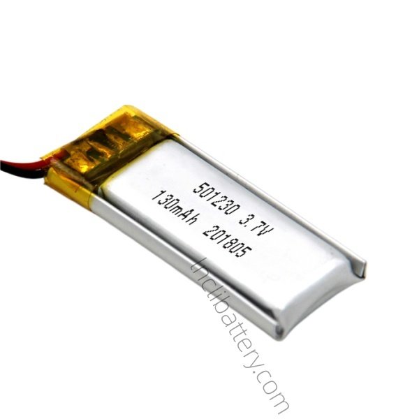 501230 3.7V 130mAh LiPo battery for wearable sensors and IoT devices