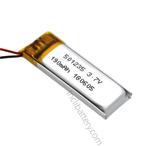501235 3.7V 190mAh lithium polymer battery for smart devices