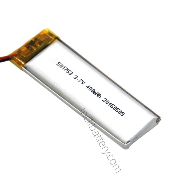 501753 3.7V 400mAh LiPo battery for GPS and smart electronic devices