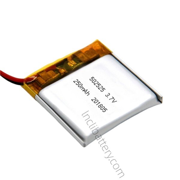 502525 3.7V 250mAh LiPo battery for wearable electronics and smart devices