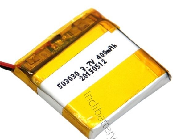 503030 3.7V 400mAh LiPo battery for wearable and portable electronics