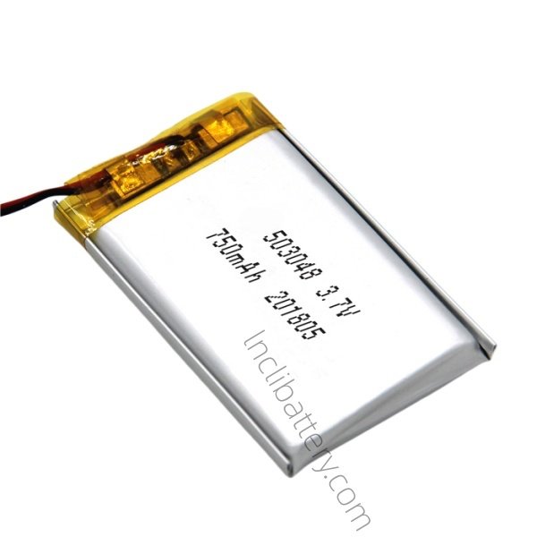503048 3.7V 750mAh lithium polymer battery for compact portable electronics and wearable devices