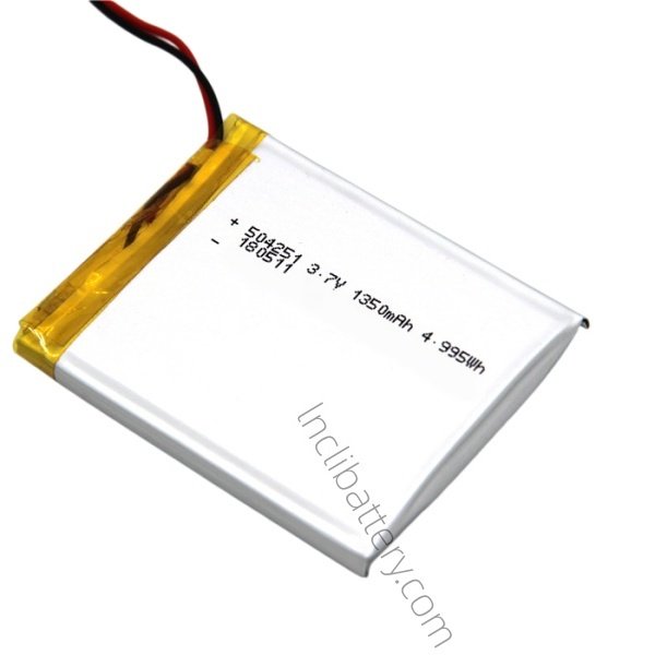 504251 3.7V 1350mAh high capacity lithium polymer battery for portable electronics and industrial devices