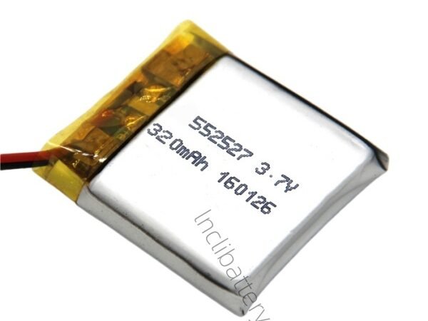 552527 3.7V 320mAh ultra-compact lithium polymer battery for wearable and micro electronic devices