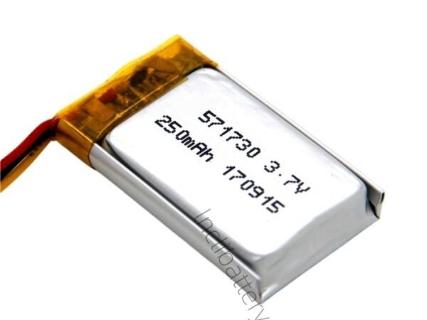 571730 3.7V 250mAh lithium polymer battery for miniature and wearable electronic devices