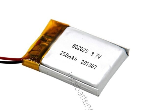 602025 3.7V 250mAh lithium polymer battery for wearable electronics and IoT devices