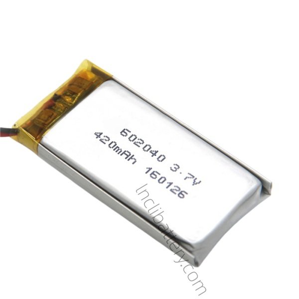 3.7V 420mAh 602040 slim lithium polymer battery for portable electronics