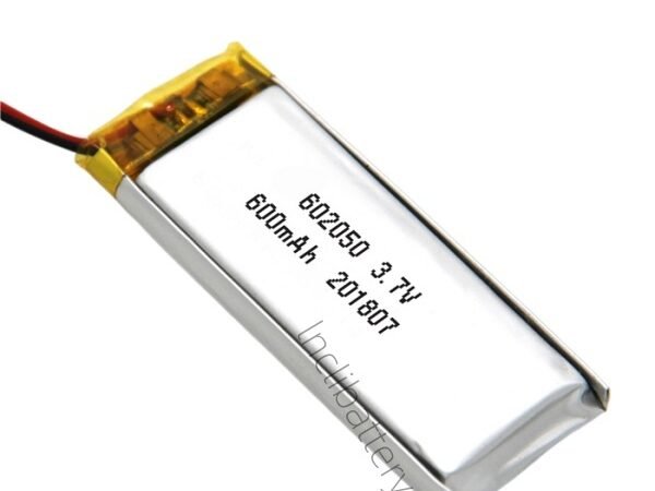 3.7V 600mAh 602050 rechargeable LiPo battery for smart devices