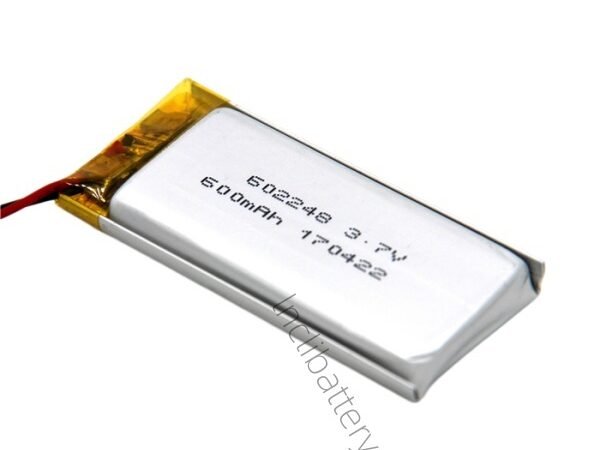 3.7V 600mAh 602248 slim rechargeable lithium battery pack