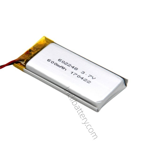 3.7V 600mAh 602248 slim rechargeable lithium battery pack