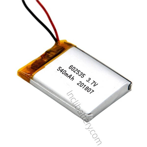 3.7V 540mAh 602535 ultra slim lithium polymer battery