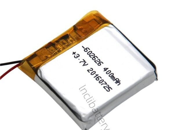 3.7V 400mAh 602626 compact LiPo battery pack for portable devices
