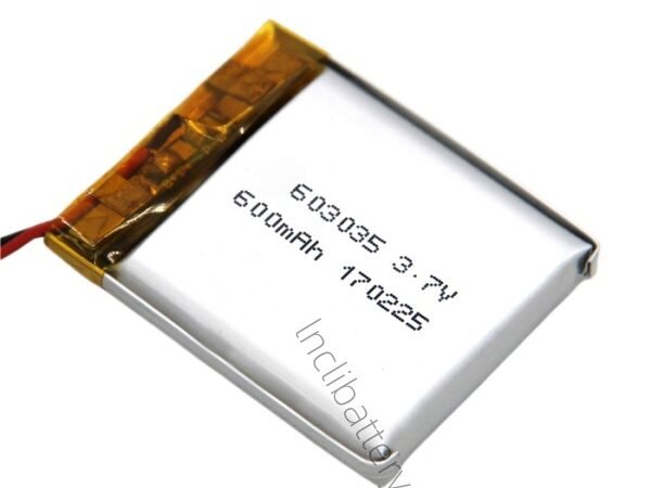 3.7V 600mAh 603035 slim rechargeable LiPo battery
