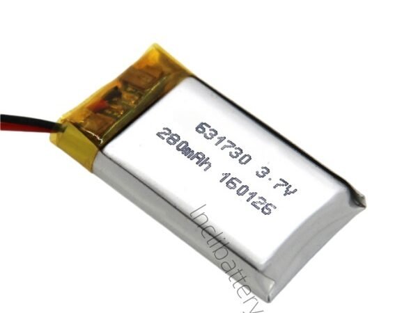 3.7V 280mAh 631730 Rechargeable LiPo Battery for Wireless Sensors