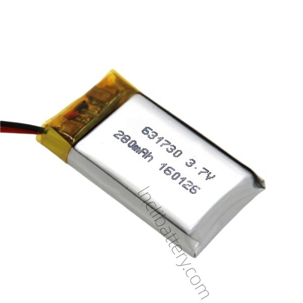 3.7V 280mAh 631730 Rechargeable LiPo Battery for Wireless Sensors