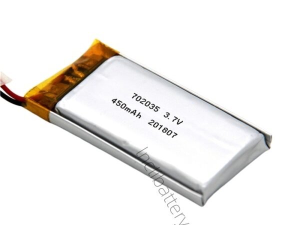 3.7V 450mAh 702035 Lithium Polymer Battery for Portable Audio Devices