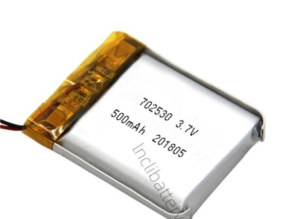 3.7V 500mAh protected lithium polymer battery model LNC702530