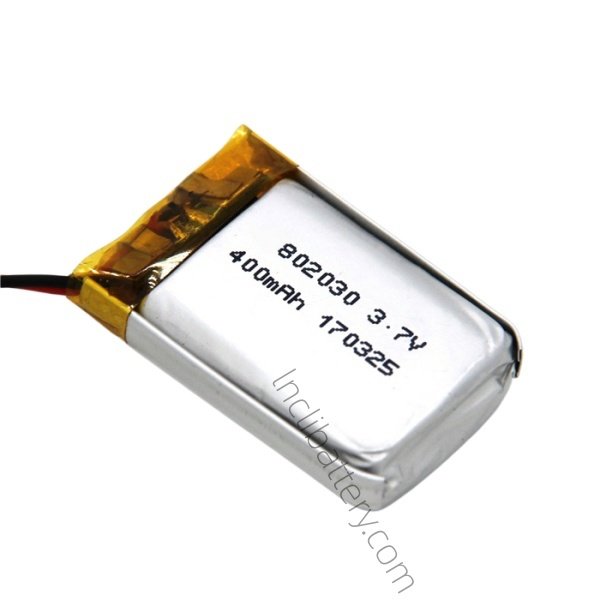 3.7V 400mAh rechargeable polymer battery model LNC802030
